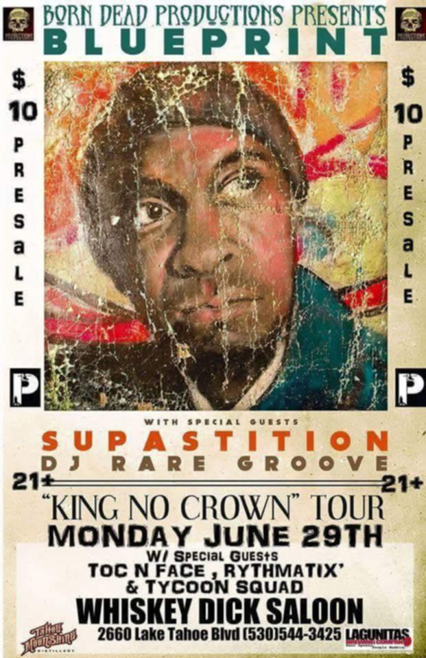 Blueprint 'King No Crown' Tour flyer with Rythmatix