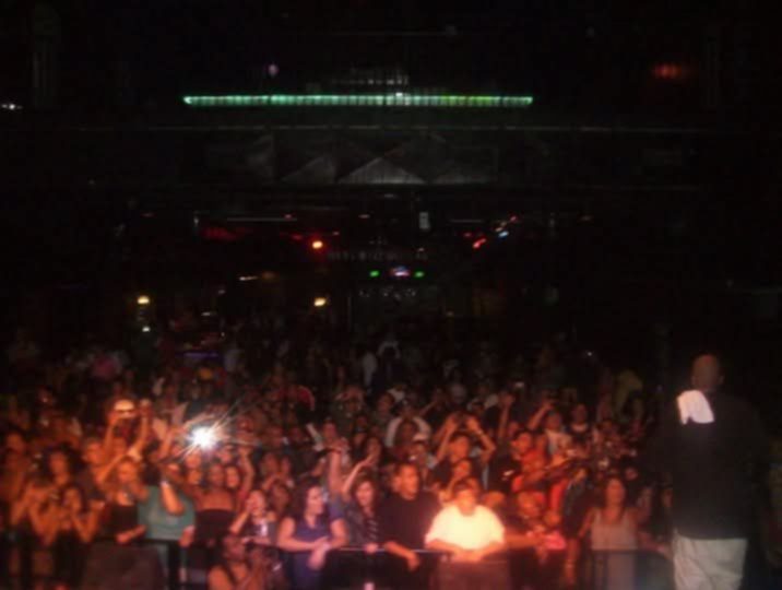 View from the stage of a packed crowd