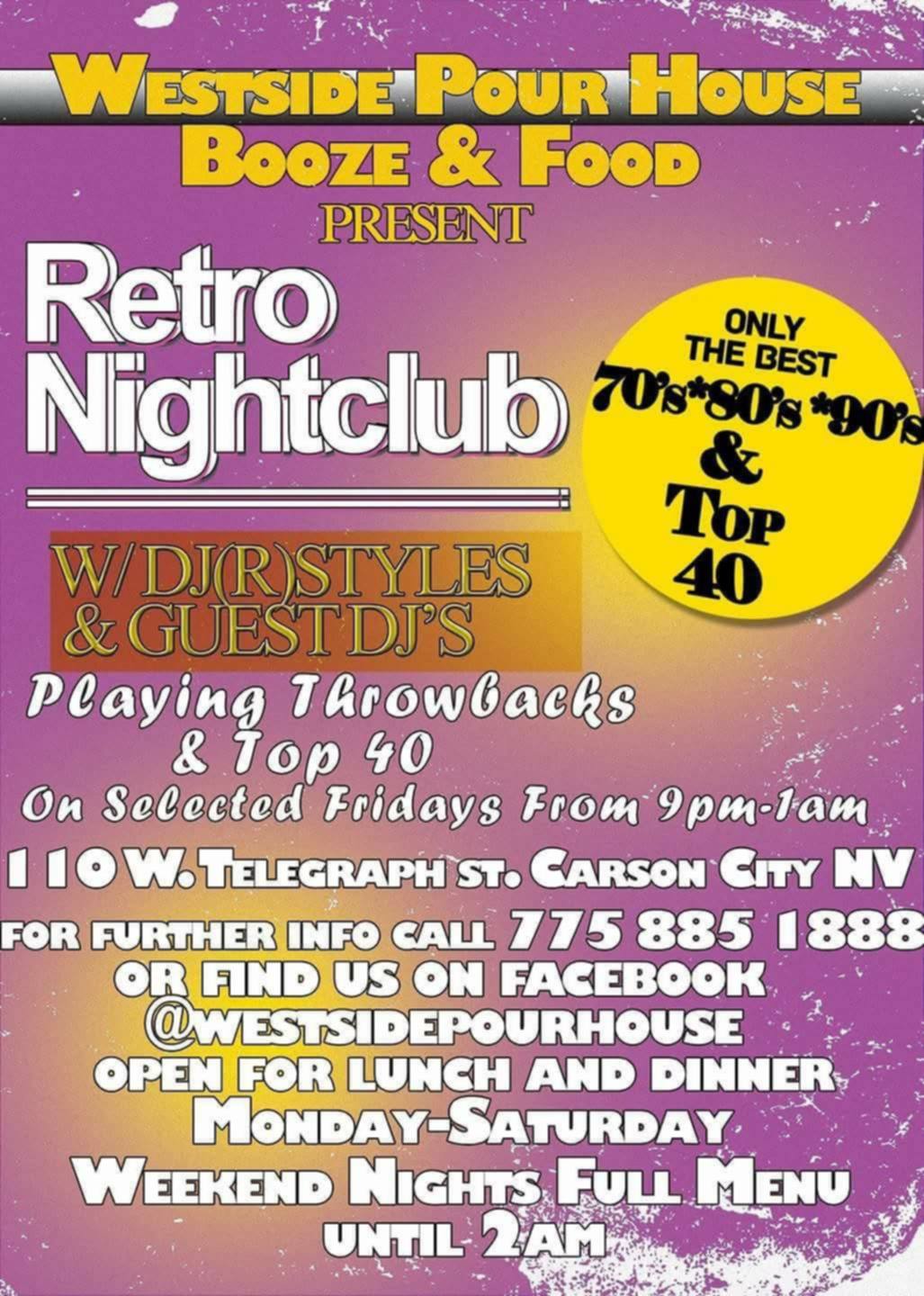Retro Nightclub flyer — Westside Pour House