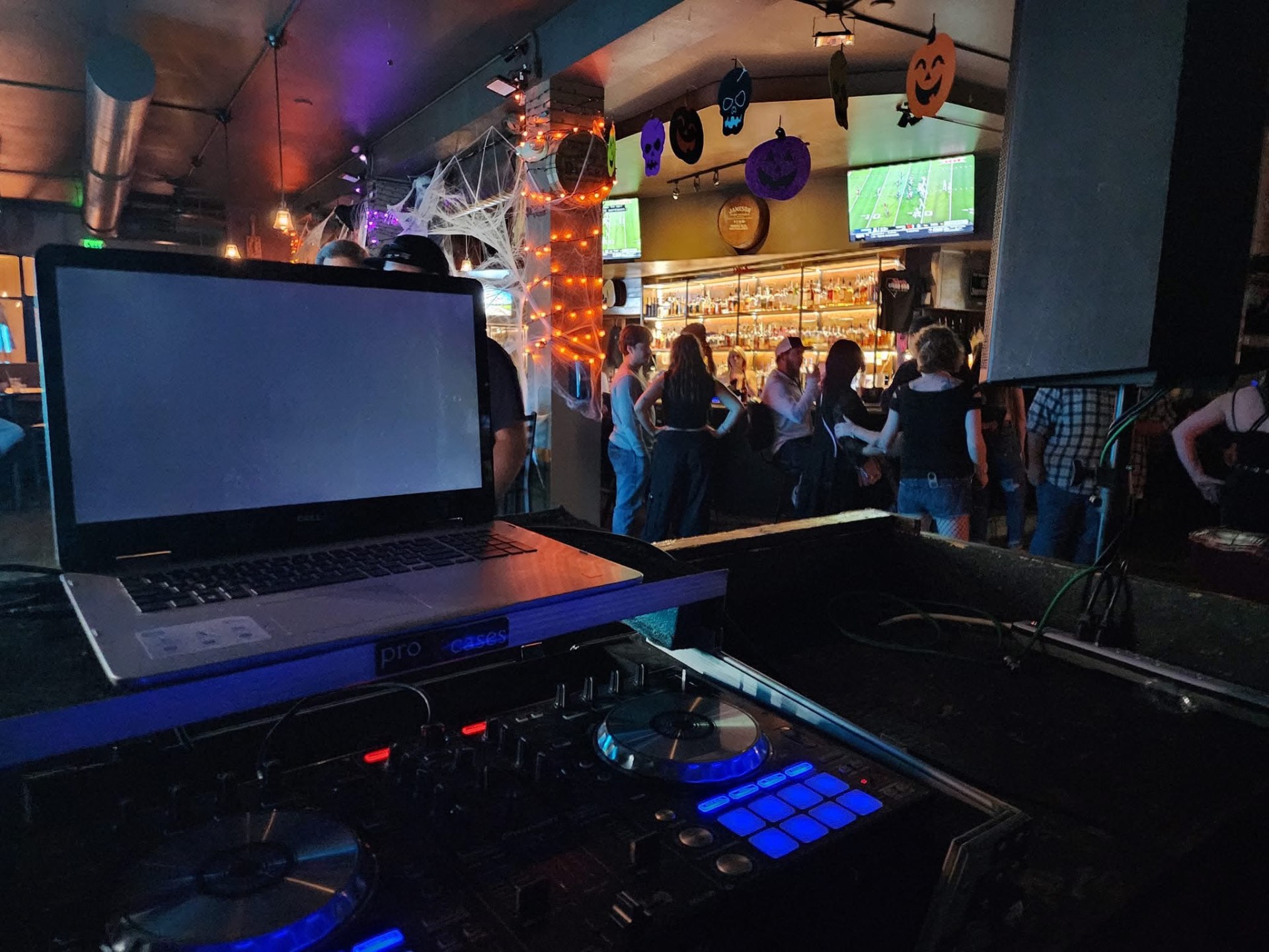 View from the decks of a Halloween night crowd